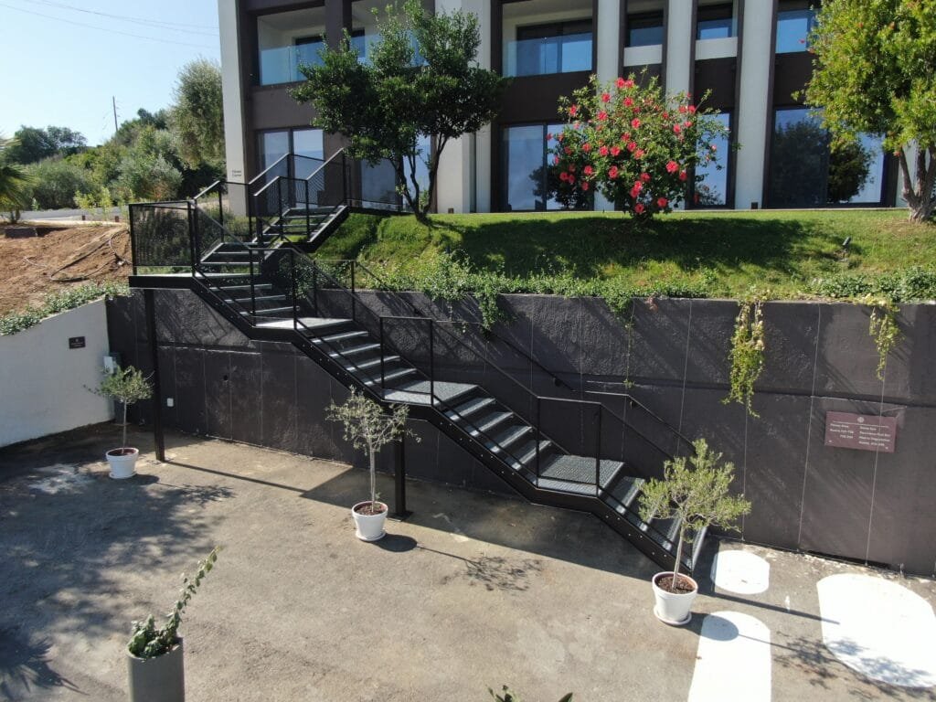 Specialized Metal Structures 3 External industrial metal staircase for a hotel facility in Corfu